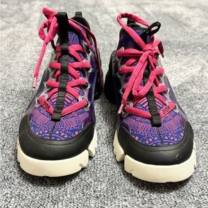 Dior D Connect Black Purple Pink Neoprene Lace Up Sneakers (authentic)